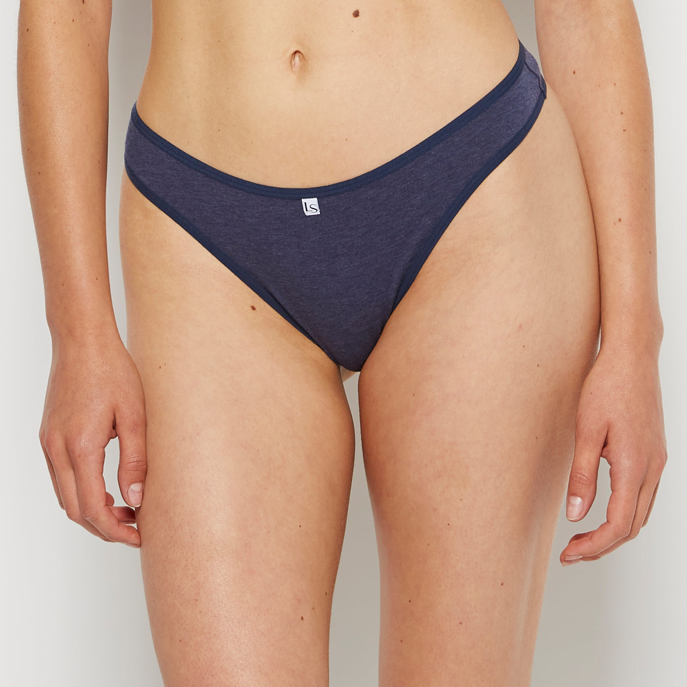 La Senza Culotte tanga en Bleu marine foncé chiné