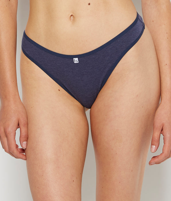 La Senza Culotte tanga en Bleu marine foncé chiné