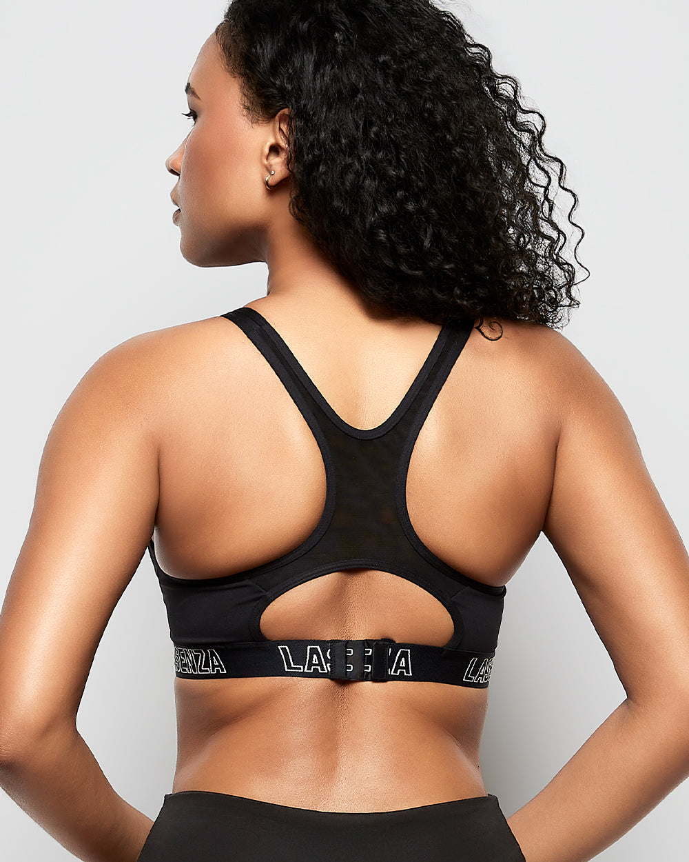 La Senza Medium Impact Logo Sports Bra in Black