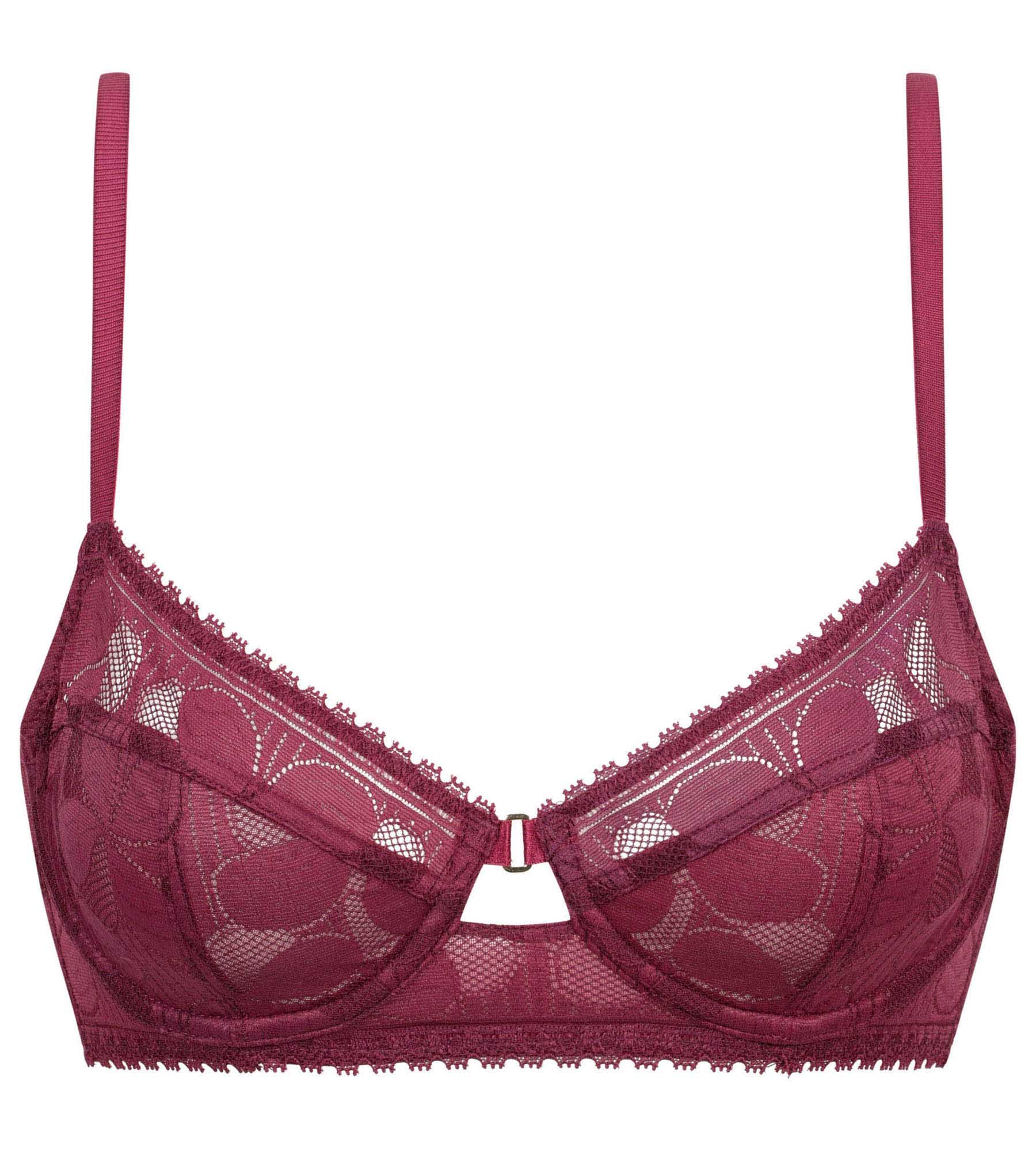 La Senza Lace Art Flowers Underwired Push-Up Bra in Beaujolais