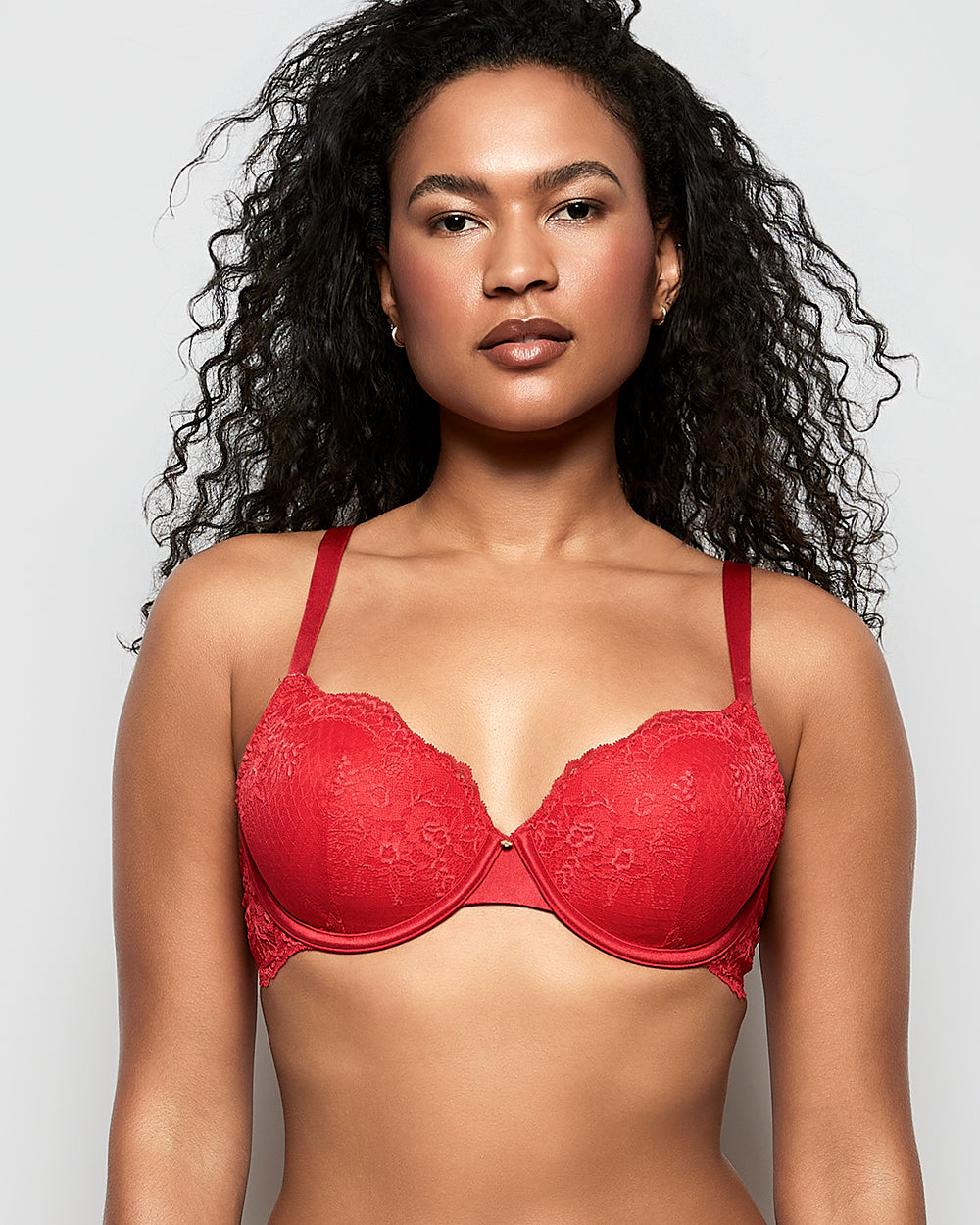 La Senza Soutien-gorge couvrant légèrement doublé tout en dentelle rouge cosmo
