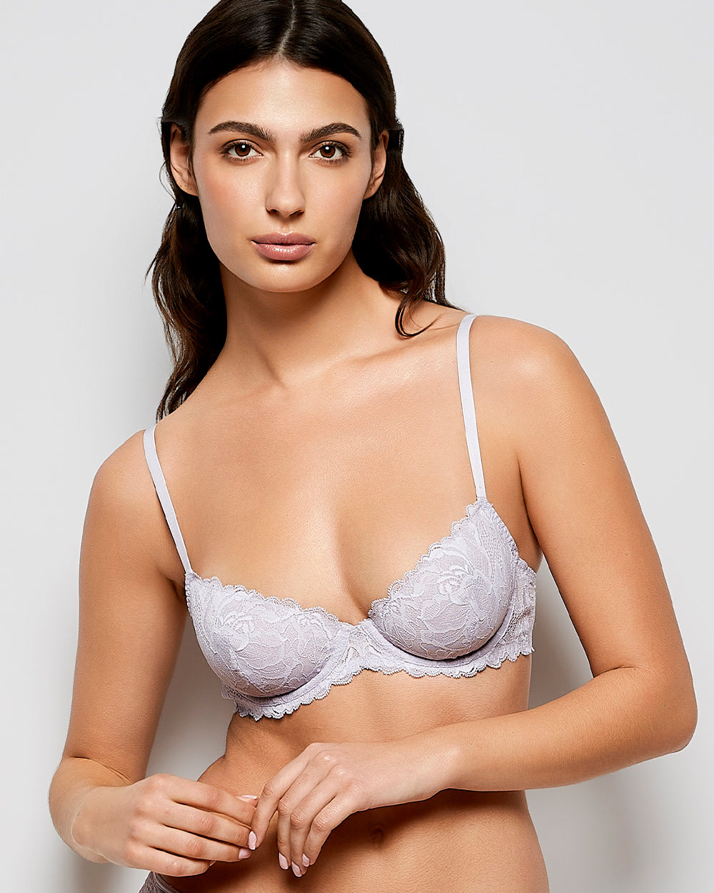 La Senza Unlined Lace Demi Bra in Lavender Cake