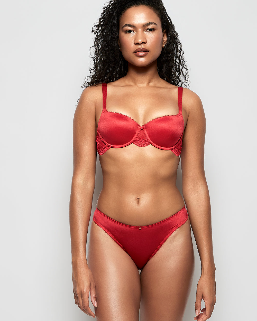 La Senza Soutien-gorge balconnet légèrement doublé avec côté en dentelle rouge cosmo