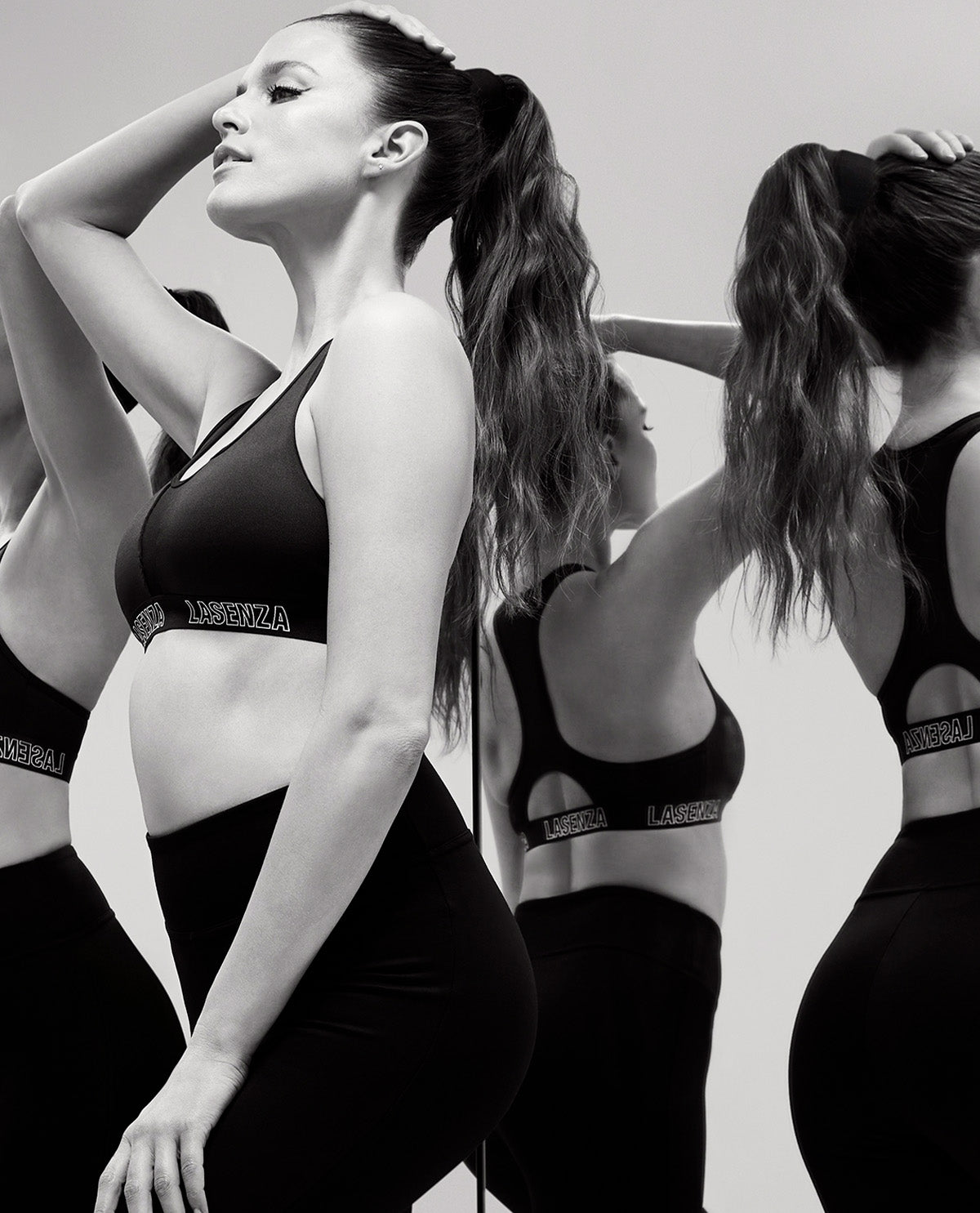 La Senza Low Impact Sports Bra with Logo in Smoulder Black