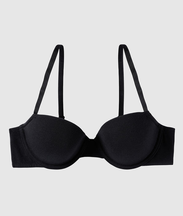 La Senza Smooth Cotton Lightly Lined Demi Bra in Black