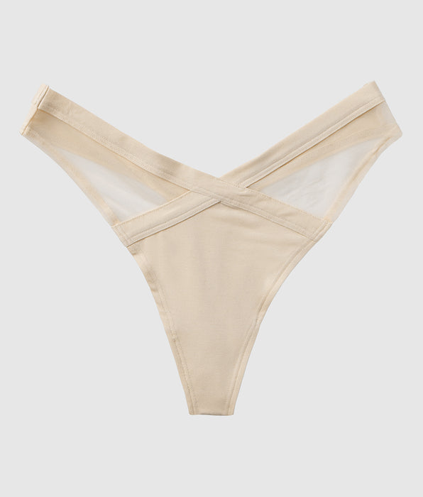 La Senza Culotte string échancrée couleur sable brésilien