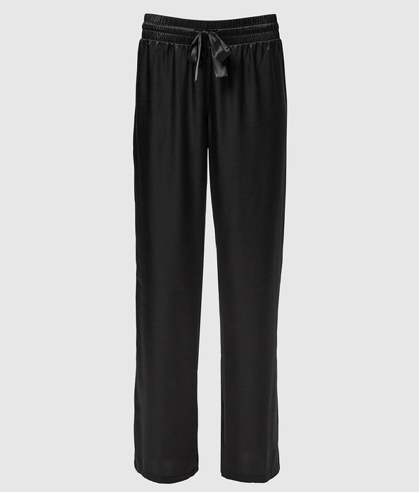 La Senza Satin Sleep Pant in Smoulder Black