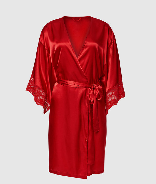 La Senza Satin Kimono with Lace