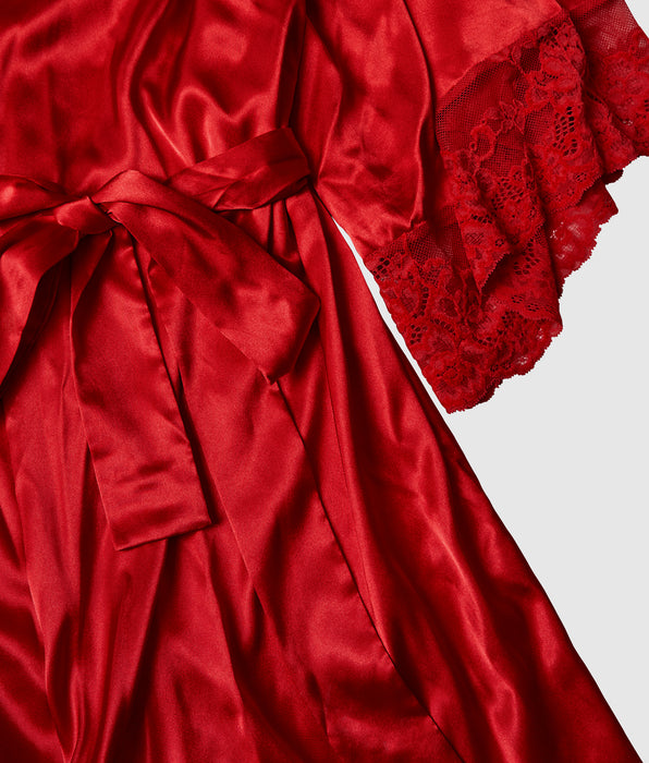 La Senza Satin Kimono with Lace