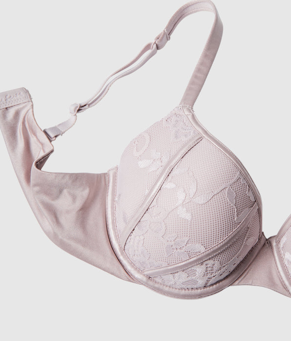 La Senza Lightly Lined Full Coverage Bra with Lace Overlay