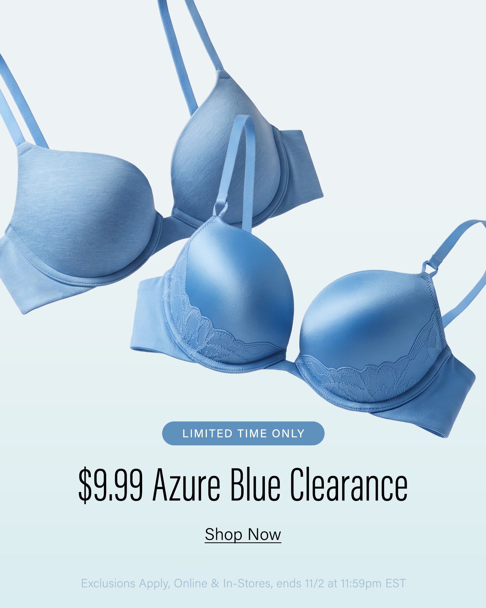 $9.99: Azure Blue Clearance