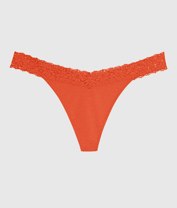 La Senza V-Waist Thong Panty with Lace Trim