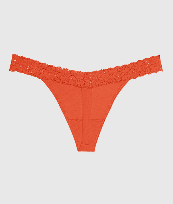 La Senza V-Waist Thong Panty with Lace Trim