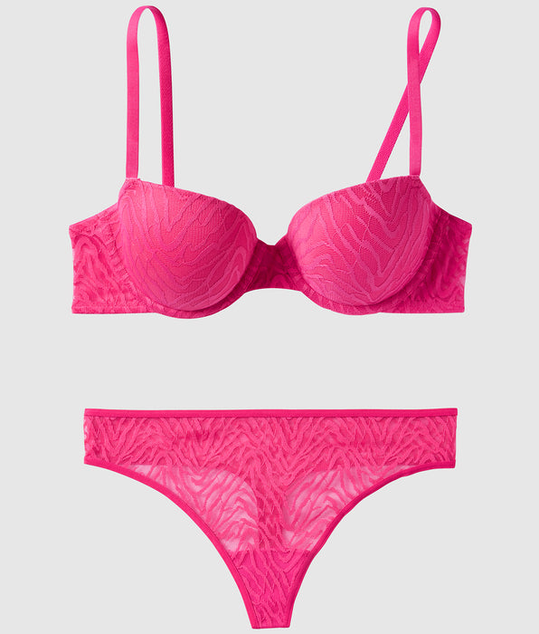 La Senza Lightly Lined Demi Bra Wih Allover Mesh