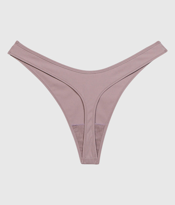 La Senza Smooth High Leg Thong Panty in Winterberry