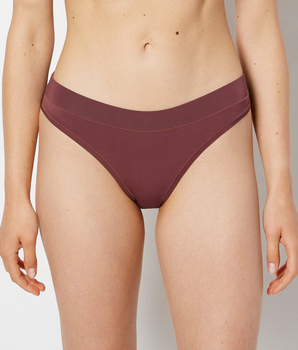 La Senza Smooth Comfort High Leg Bikini in Plum Wine