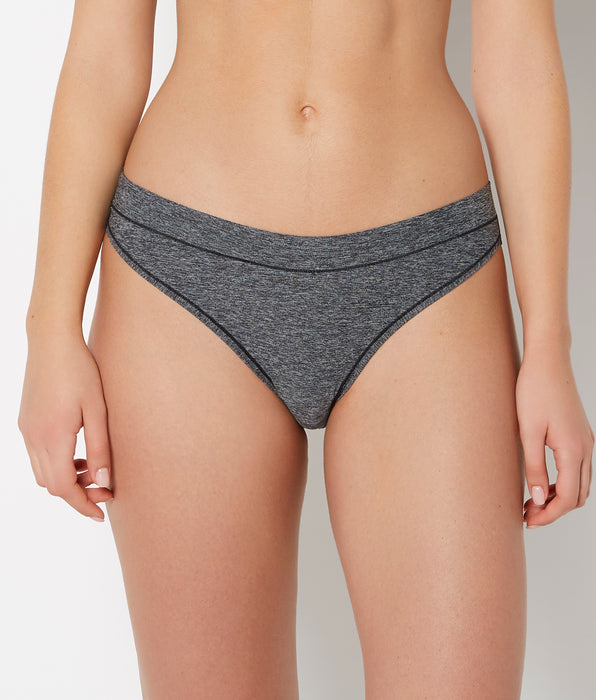 La Senza Smooth Comfort High Leg Bikini Panty in Tuxedo Black