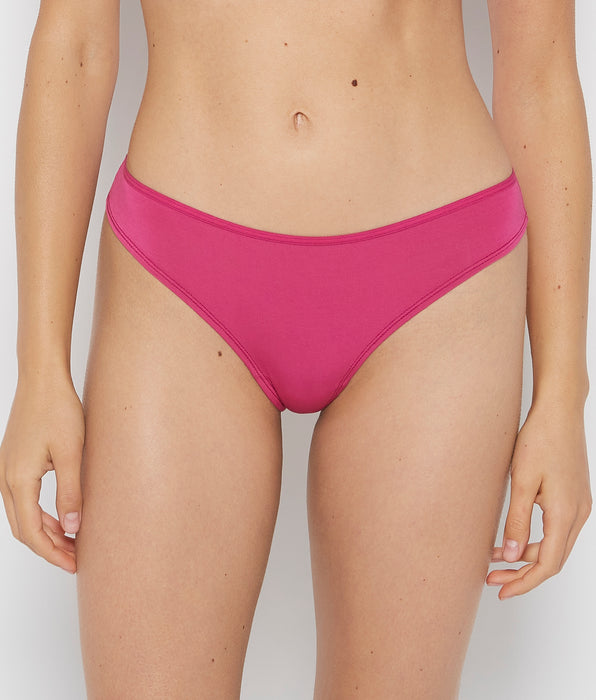La Senza Ultrasoft Modal Thong Panty in Fuchsia Red