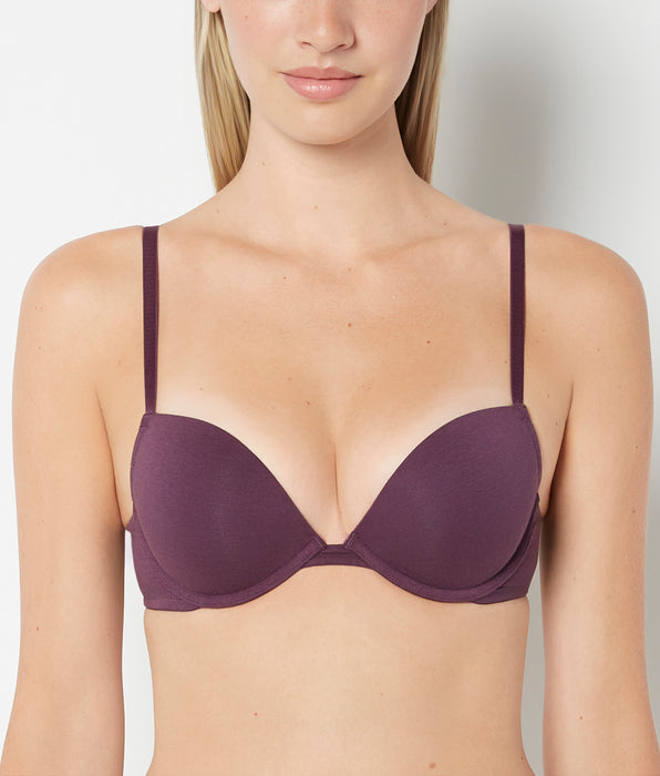La Senza Cotton Push Up Bra in Blackberry Wine