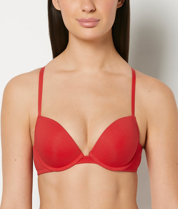 La Senza Cotton Push Up Bra in Chili Red