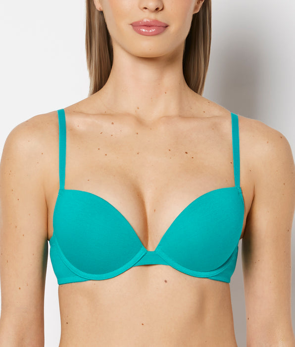 La Senza Cotton Push Up Bra in Dynasty Green