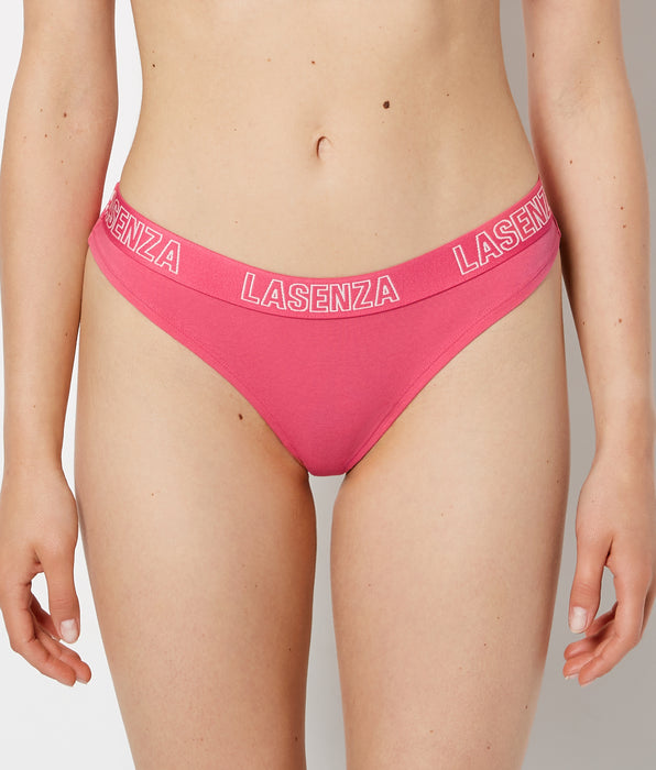 La Senza Thong Panty With Logo in Pink Flambe