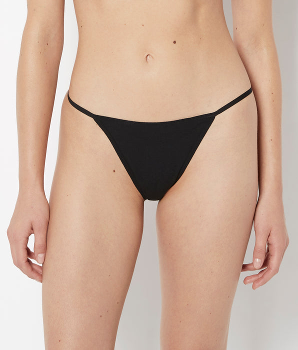 La Senza Smooth Cotton G-String Panty in Tuxedo Black