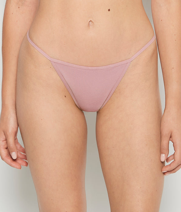 La Senza Smooth Cotton G-String Panty in Sheer Mauve