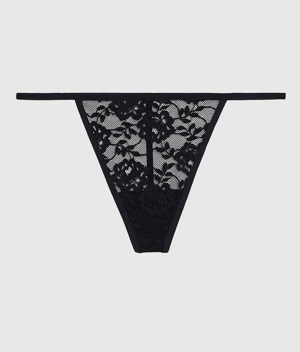 La Senza Lace G-String Panty in Tuxedo Black