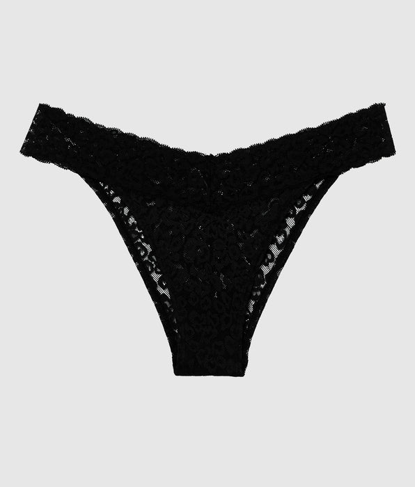 La Senza Cheeky Lace Panty in Smoulder Black
