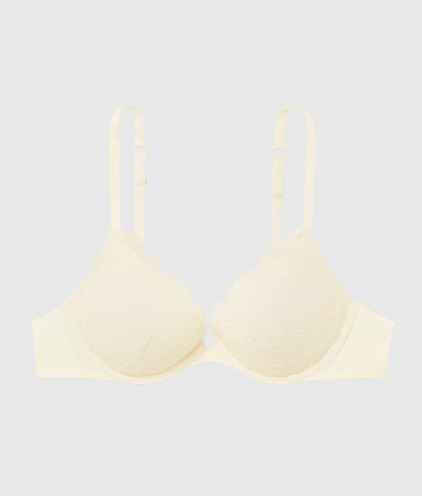 La Senza Push Up Plunge Bra with Lace Overlay
