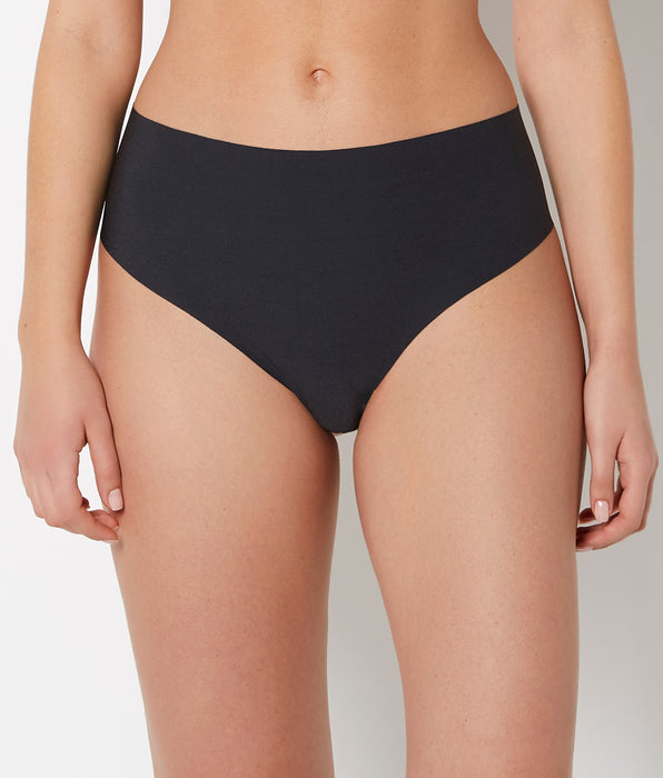 La Senza No Show Invisible High Waist Thong Panty in Tuxedo Black