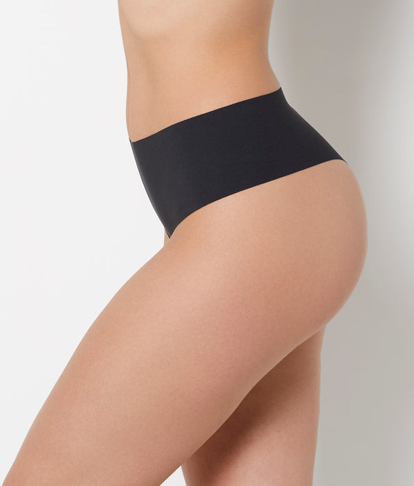La Senza No Show Invisible High Waist Thong Panty in Tuxedo Black