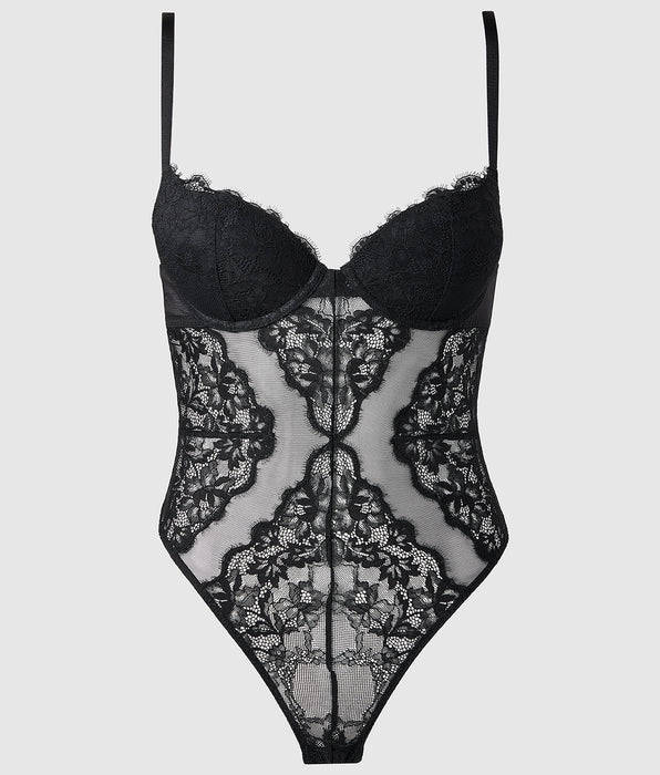 La Senza Push Up Lace Bodysuit with Mesh Back