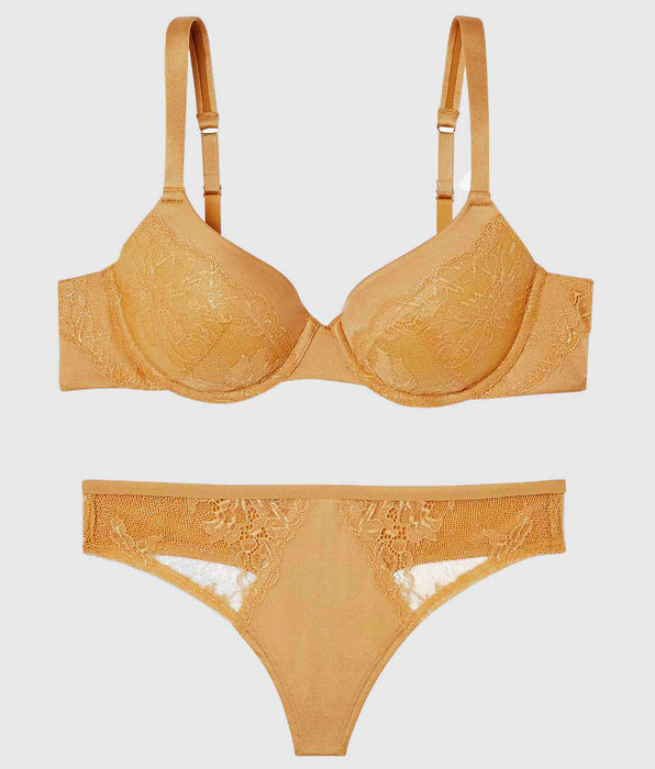 La Senza Lightly Lined Full Coverage Bra with Lace Overlay