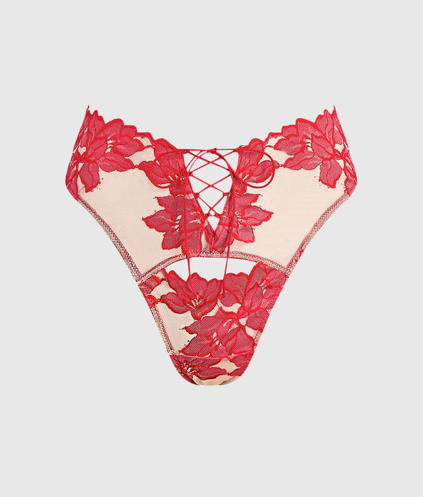 La Senza High Waist Lace Up Thong Panty