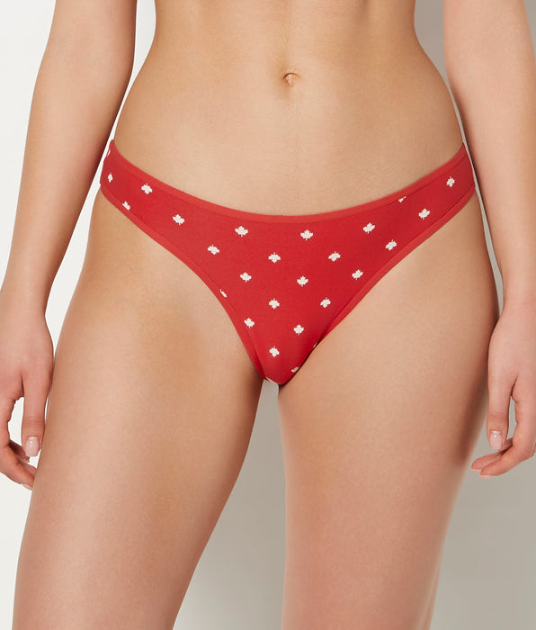 La Senza Cotton Thong Panty in Oh Canada Dot