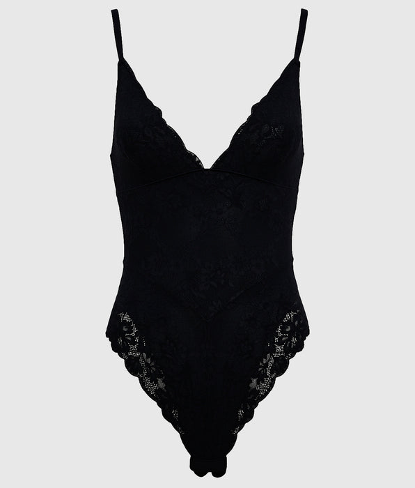 La Senza Smoothing Lace Bodysuit in Black