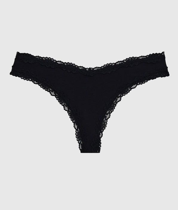 La Senza Tanga avec bordure en dentelle noire