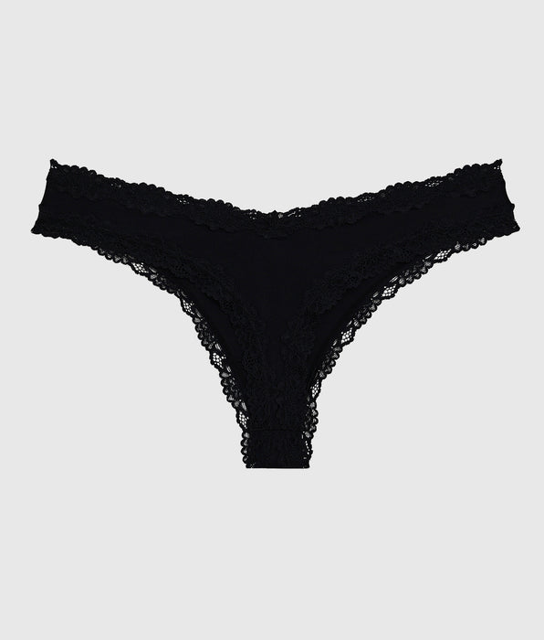 La Senza Tanga avec bordure en dentelle noire