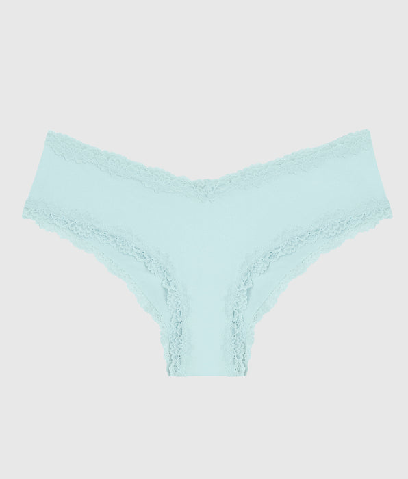 La Senza Cheeky Panty with Lace Trim in Vista Blue