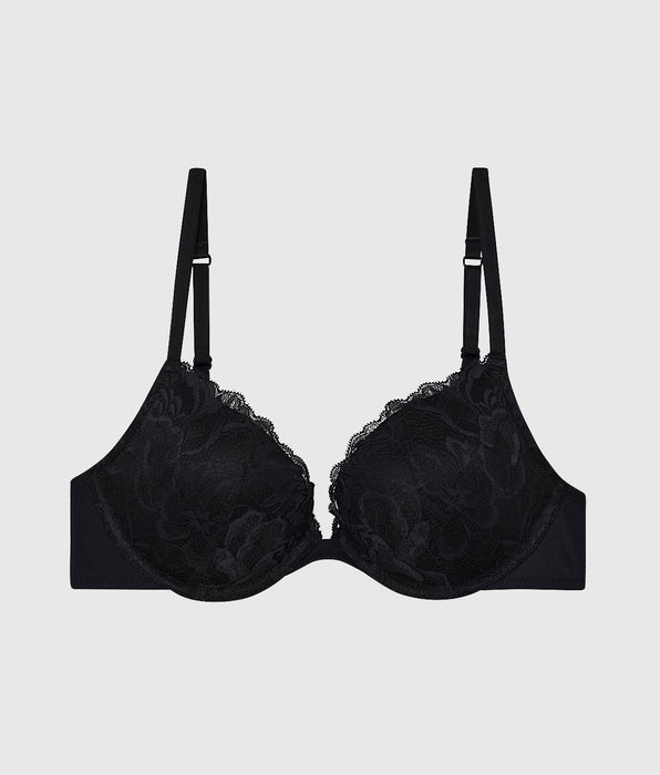 La Senza Push Up Plunge Bra with Lace Overlay