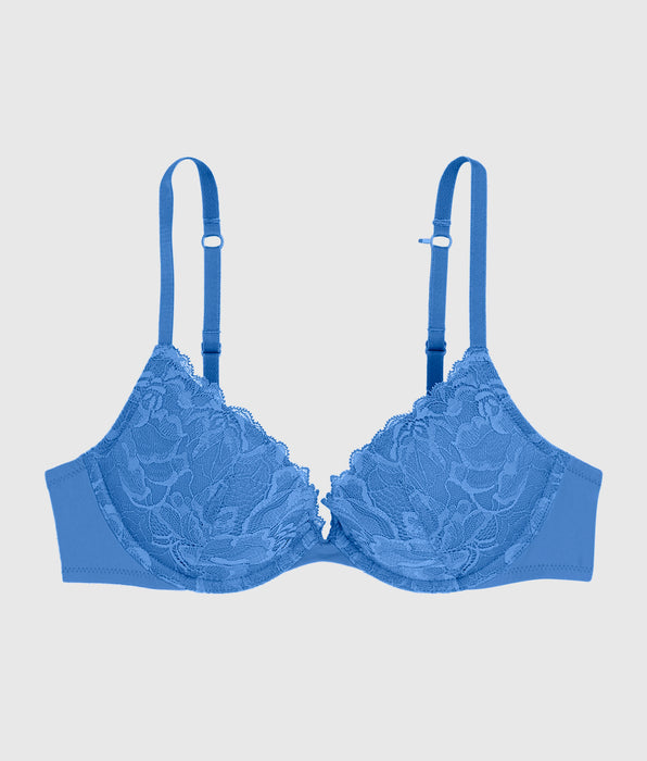 La Senza Push Up Plunge Bra with Lace Overlay