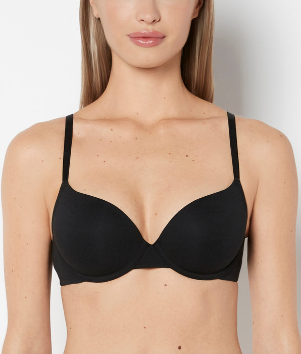 La Senza Smooth Lightly Lined Demi Bra in Tuxedo Black