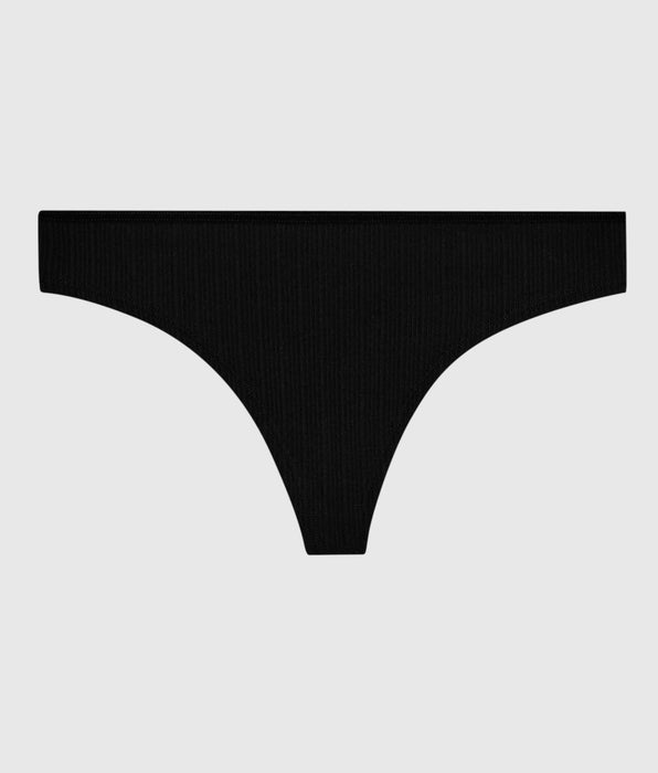La Senza Ribbed Thong Panty in Black