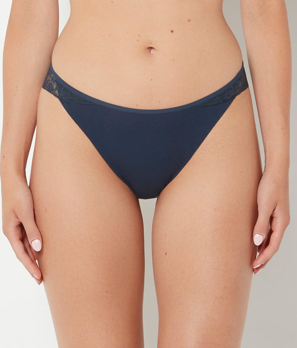 La Senza Coquine avec bordure en dentelle bleu marine
