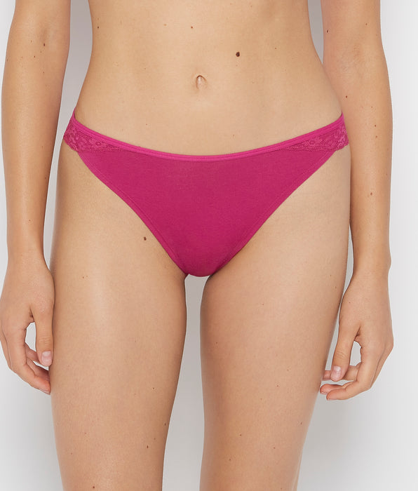 La Senza Cheeky Panty With Lace Trim in Fuchsia Red