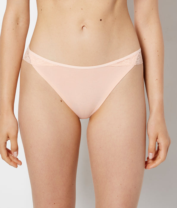 La Senza Cheeky Panty With Lace Trim in Tropical Peach