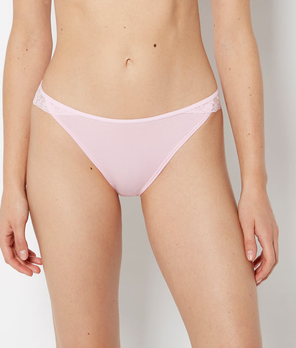 La Senza Mini Cheeky Cotton Panty With Lace Trim in Sweet Dream