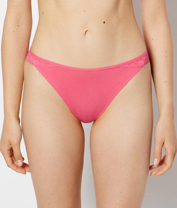 La Senza Cheeky Panty With Lace Trim in Pink Flambe